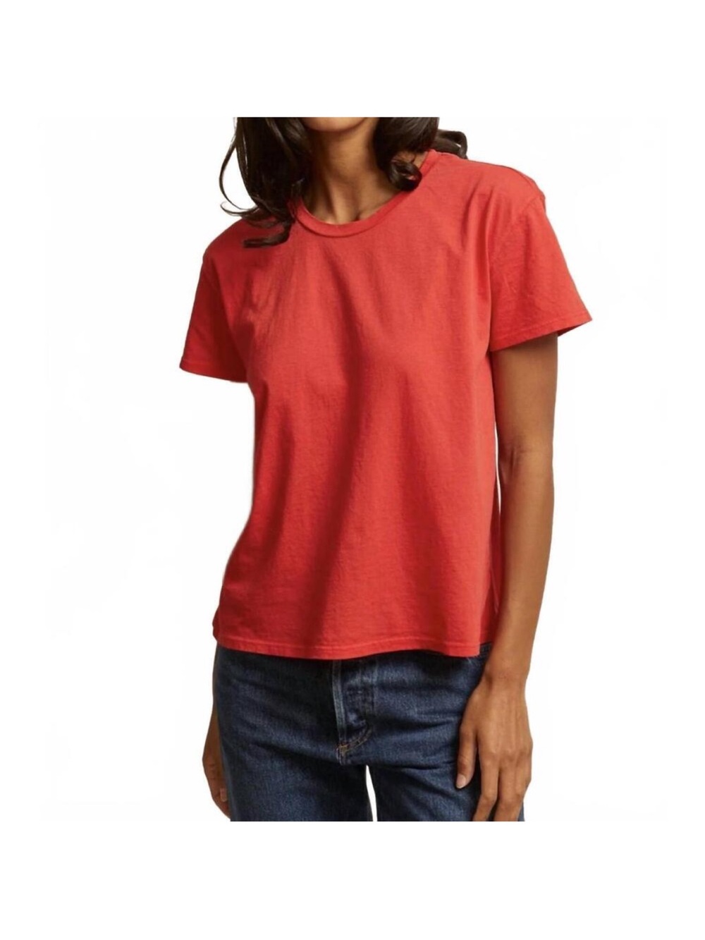 perfectwhitetee Women's Harley Short Sleeve Tee in Poppy Red